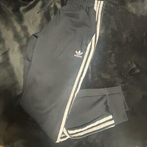 Adidas men Black Joggers with White Stripes